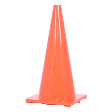 Vestil Standard Duty Traffic Cone, PVC, 27.5 in Height, 14 Length, 5, Orange TC-28-SD
